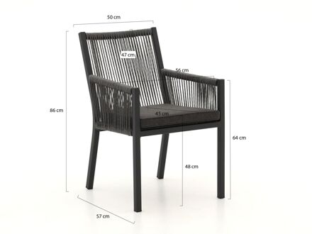 Manifesto Rivola/Bresimo 330cm dining tuinset met bank 6-delig - Laagste prijsgarantie! Grijs