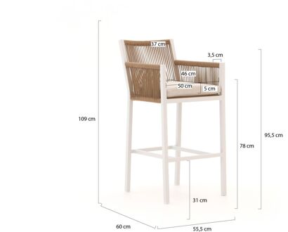 Manifesto Rivola/Fidenza 150cm barset 5-delig - Laagste prijsgarantie! Taupe