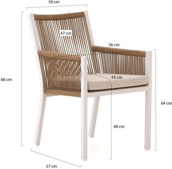 Manifesto Rivola/ROUGH-Y Ellips 240cm dining tuinset 7-delig - Laagste prijsgarantie! Wit