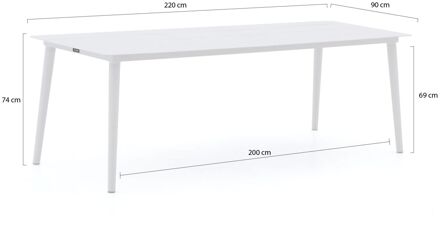 Manifesto Sora dining tuintafel 220x90x74cm - Laagste prijsgarantie! Wit