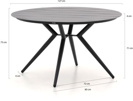 Manifesto Sora dining tuintafel ø 127cm (h:75cm) - Laagste prijsgarantie! Grijs
