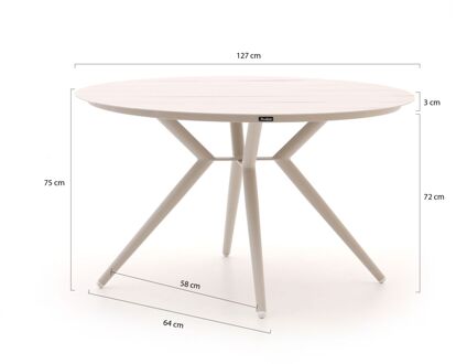 Manifesto Sora dining tuintafel ø 127cm (h:75cm) - Laagste prijsgarantie! Taupe
