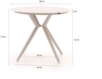 Manifesto Sora dining tuintafel ø 90cm (h:75cm) - Laagste prijsgarantie! Taupe
