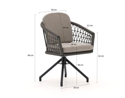 Manifesto Tolmezzo/Furato 240cm dining tuinset 7-delig draaibaar - Laagste prijsgarantie! Grijs