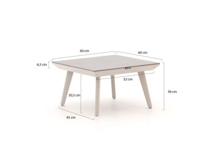Manifesto Valsecca lounge tuintafel 60x60x36cm - Laagste prijsgarantie! Taupe