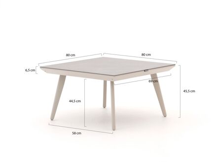 Manifesto Valsecca lounge tuintafel 80x80x45cm - Laagste prijsgarantie! Taupe