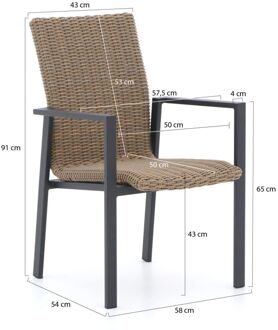 Manifesto Villongo/Canzo 80cm dining tuinset 5-delig stapelbaar inklapbaar - Laagste prijsgarantie! Taupe
