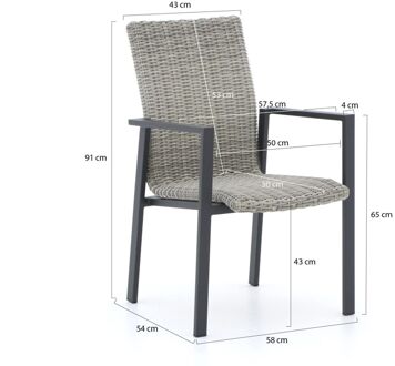 Manifesto Villongo/Menzano 160cm dining tuinset 5-delig stapelbaar - Laagste prijsgarantie! Grijs