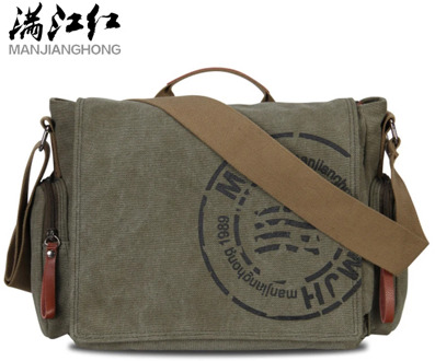 Manjianghong Leisure Canvas Men's Briefcase Bags Quality Guaranteed Man's Shoulder Bag Fashion Business Functional Messenger Bag