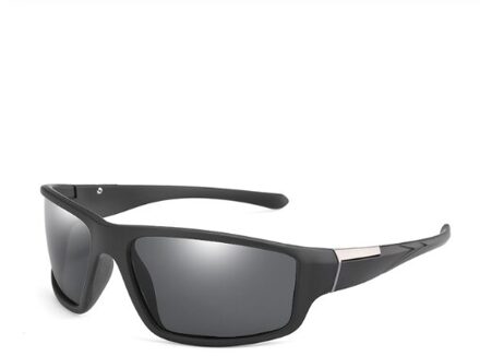 Mannelijke Bril UV400 Mode Gepolariseerde Vissen Zonnebril Bril Mannen Vrouwen Klassieke Vierkante Zonnebril Tinten zwart kader grijs