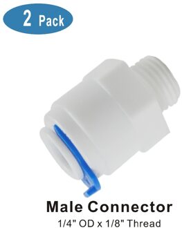 Mannelijke Connector 1/4 "Od X 1/8" Thread Quick Connect Ro Systeem Montage-2 Pack