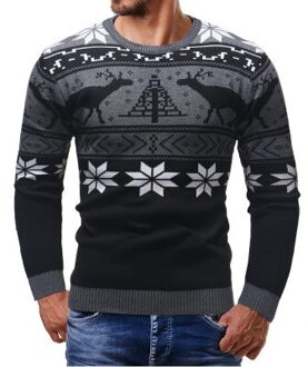 Mannelijke Dunne Mode Trui Voor Heren Vest Slim Fit Truien Truien Warme Herfst Kerst Herten Trui Casual Kleding zwart / M