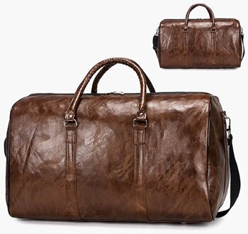 Mannelijke Lederen Reistas Grote Duffle Onafhankelijke Schoenen Opslag Grote Fitness Tassen Handtas Tas Bagage Schoudertas Zwart bruin