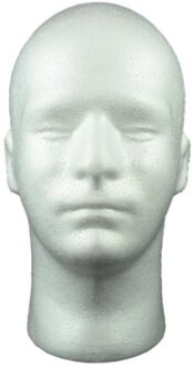 Mannelijke Mannequin Hoofd Wit Piepschuim Foam Hoofd Cosmetica Model Pruik Display Glazen Hoed Headset Display Stand Rack stijl A