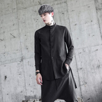 Mannelijke Mode Toevallige Hiphop Lange Broek Cross Pant Punk Stijl Kostuums Mannen Streep Harem Pant shirt / XL