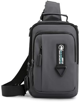 Mannelijke Schoudertas Usb Opladen Crossbody Tassen Mannen Anti Diefstal Messenger Bags Borst Tas Waterdicht Nylon Mannen Zwarte Tas Toevallige grijs