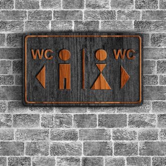 Mannelijke & Vrouwelijke Toilet Hout Baffle Plate-B3