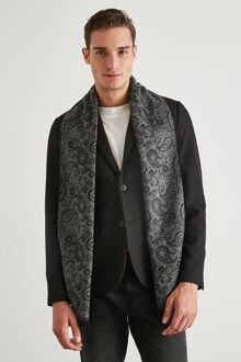 Mannelijke Zwarte Etro Print Kasjmier Sjaal Seizoen Stijlvolle Kleding Sjaal