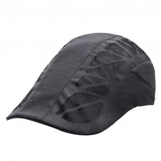 Mannen Baret Caps Mode Effen Kleur Toevallige Zomer Herfst Mesh Ademend Anti Zon Baret Outdoor Vissen Hoed Cap Ademend hoeden donker grijs
