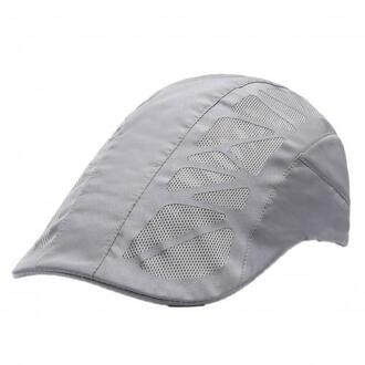 Mannen Baret Caps Mode Effen Kleur Toevallige Zomer Herfst Mesh Ademend Anti Zon Baret Outdoor Vissen Hoed Cap Ademend hoeden grijs