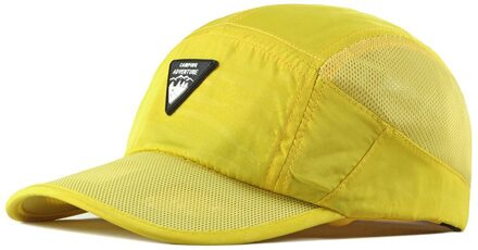 Mannen Baseball Caps Vrouwen Zomer Outdoor Reizen Zonnehoed Sport Riding Cap Sneldrogend Ademend Bergbeklimmen Cap Verstelbare geel