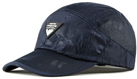 Mannen Baseball Caps Vrouwen Zomer Outdoor Reizen Zonnehoed Sport Riding Cap Sneldrogend Ademend Bergbeklimmen Cap Verstelbare Marineblauw