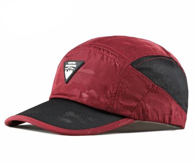 Mannen Baseball Caps Vrouwen Zomer Outdoor Reizen Zonnehoed Sport Riding Cap Sneldrogend Ademend Bergbeklimmen Cap Verstelbare wijn rood