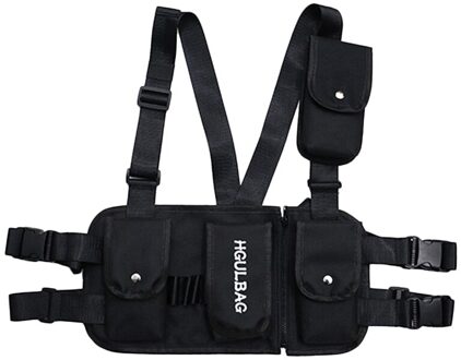 Mannen Borst Rig Tas Vrouwen Taille Pack Hip Hop Schouder Crossbody Man West Vest Borst Zwart Streetwear Tassen