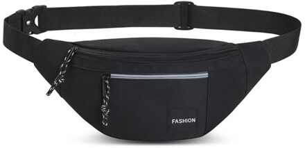 Mannen Borst Zak Taille Fanny Pack Belt Pouch Reizen Hip Bum Schoudertassen Purse M68C zwart