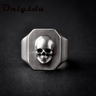 Mannen Calvarium Skull Ring Gothic 316L Rvs Biker Ring Motorfiets Band Sieraden Party OSR734 8