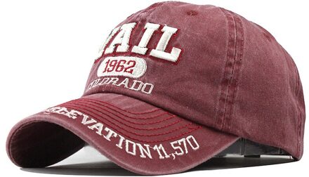 Mannen Cap Brief Baseball Cap Retro Outdoor Gewassen Caps Vrouwen Gorras Vader Hoeden Casquette Geborduurde Denim Zon Hoeden gorras Rood