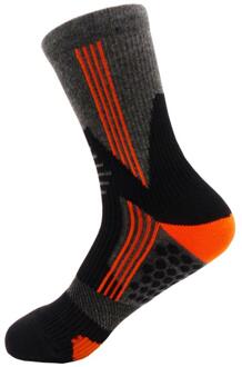 Mannen Compressie Sokken Anti-Slip Schokabsorptie Ademend Sport Sokken Voor Marathon Bergbeklimmen oranje