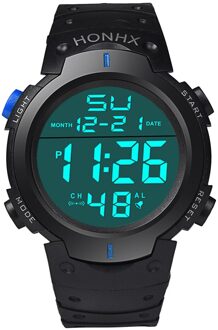 Mannen Elektronische Horloge Display Datum Kalender Week Alarm Led Digitale Sport Horloge 30M Waterdicht Horloge Plastic Band Relogio