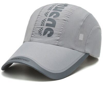 Mannen En Vrouwen Lente En Zomer Sneldrogende Ademend Netto Cap Brief Afdrukken Mode Baseball Cap Outdoor zonneklep licht grijs