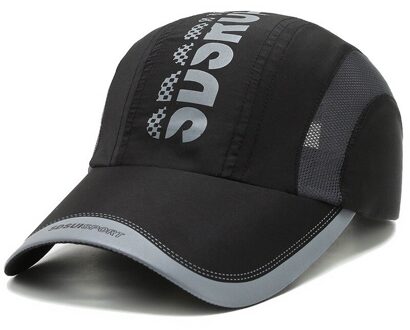 Mannen En Vrouwen Lente En Zomer Sneldrogende Ademend Netto Cap Brief Afdrukken Mode Baseball Cap Outdoor zonneklep zwart