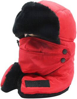 Mannen En Vrouwen Thunderheads Hoed Warme Bescherming Gezicht Cap Thunderheads Hoed Verdikte Oor Bescherming Gezicht Winddicht Bomber Cap rood