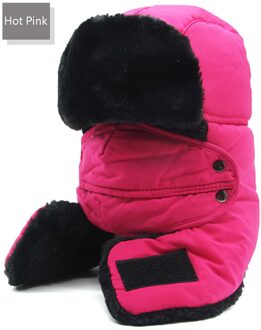 Mannen En Vrouwen Thunderheads Hoed Warme Bescherming Gezicht Cap Thunderheads Hoed Verdikte Oor Bescherming Gezicht Winddicht Bomber Cap roze