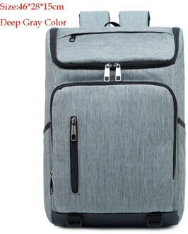 Mannen En Vrouwen Waterdichte Rugzak, 15.6-Inch Laptop Rugzak, Grote Capaciteit Reistas, student Schooltas diep grijs