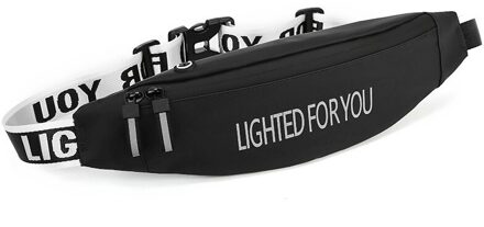 Mannen Fanny Pack Tiener Outdoor Sport Running Fietsen Heuptas Pak Mannelijke Shoulder Belt Bag Reizen Telefoon Pouch Tassen zwart