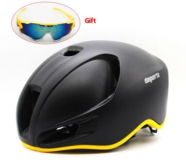 Mannen Fietshelm Vrouwen Fiets Fietshelm Voor Road Mtb Enduro Downhill Race Tt Triathlon Tri Aero Helm 46-58Cm zwart