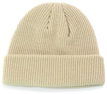 Mannen Gebreide Muts Beanie Skullcap Sailor Cap Manchet Brimless Retro Navy Stijl Beanie BHD2 Beige