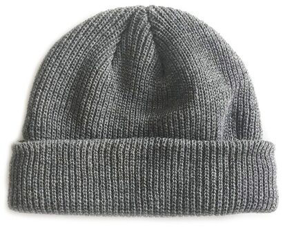 Mannen Gebreide Muts Beanie Skullcap Sailor Cap Manchet Brimless Retro Navy Stijl Beanie BHD2 donker grijs