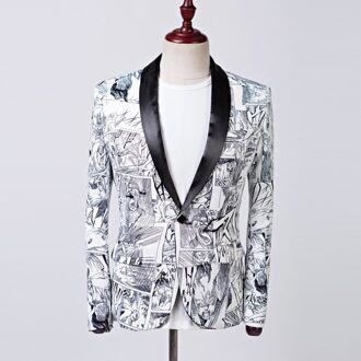 Mannen Gedrukt Kleurrijke Pak Studio Host Man Sjaalkraag Pak Stadium Sjaalkraag Pak Zwarte Kraag Pak party Blazer US size 46