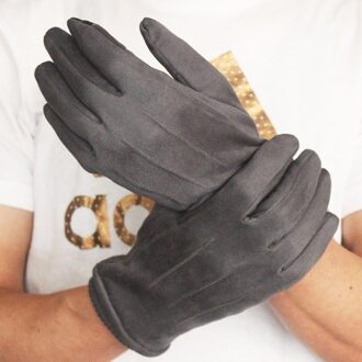 Mannen Herfst Winter Warm Suède Plus Fluwelen Dikke Fietsen Mitten Touch Screen Outdoor Sport Rijden Rijden Handschoen D22 grijs