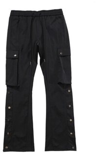 Mannen High Street Flare Broek Casual Lange Broek Blauw L2 Xl / zwart