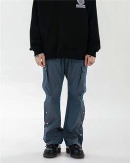 Mannen High Street Flare Broek Casual Lange Broek Blauw L2 Xxl / Blauw