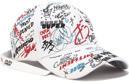 Mannen Hip Hop Hoed Brief Graffiti Vlinder Patroon Japan Harajuku Baseball Hoed Vader Knop Hoed Vrouwen Zwarte Hoed Beige