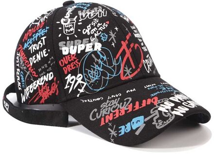 Mannen Hip Hop Hoed Brief Graffiti Vlinder Patroon Japan Harajuku Baseball Hoed Vader Knop Hoed Vrouwen Zwarte Hoed Other