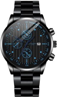 Mannen Horloges Mode Eenvoudige Zwart Blauw Goud Luxe Holle Stalen Mechanische Horloge Mannelijke Klok Decoratie Business Retro
