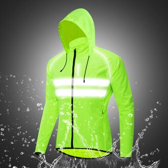 Mannen Jas Bike Winddicht Hooded Fietsen Jas Ademend Hoge Zichtbaarheid Reflecterende Bike Fiets Rijden Sport Jas Jas zwart / M